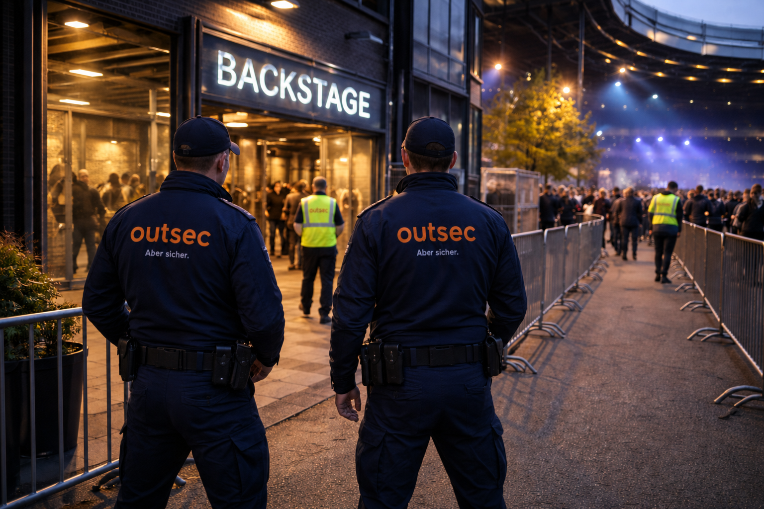 Outsec-Mitarbeiter bei der Einlass- und Ticketkontrolle an einem Event